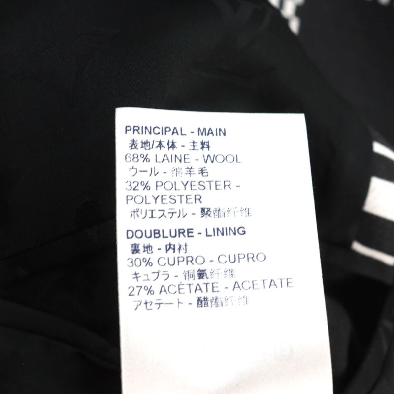 Louis Vuitton 21AW Hkc71w Distorted Damier Chester Coat Black White 50 Made In