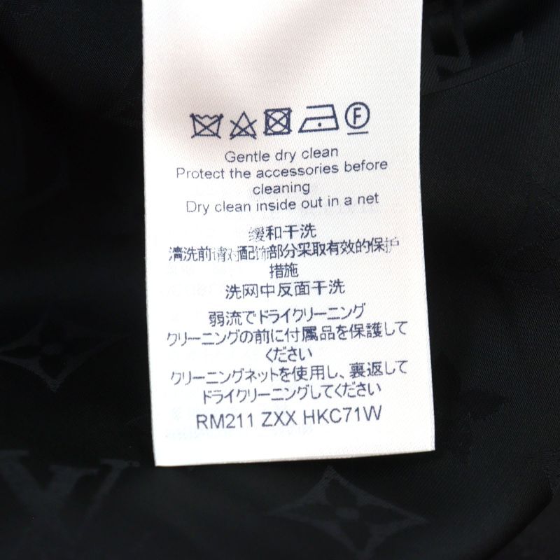 Louis Vuitton 21AW Hkc71w Distorted Damier Chester Coat Black White 50 Made In