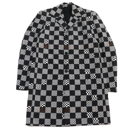 Louis Vuitton 21AW Hkc71w Distorted Damier Chester Coat Black White 50 Made In