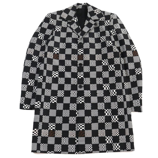 Louis Vuitton 21AW Hkc71w Distorted Damier Chester Coat Black White 50 Made In