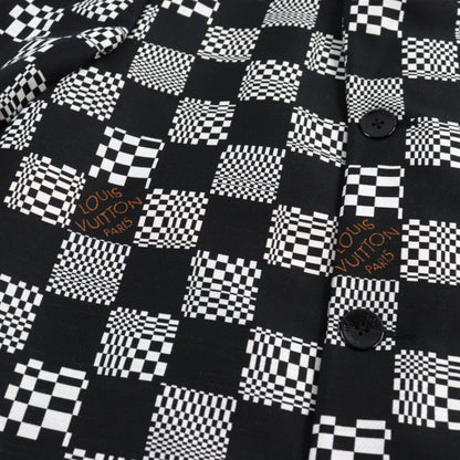 Louis Vuitton 21AW Hkc71w Distorted Damier Chester Coat Black White 50 Made In