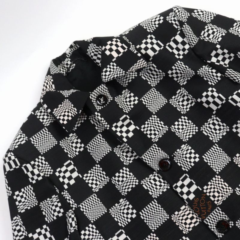 Louis Vuitton 21AW Hkc71w Distorted Damier Chester Coat Black White 50 Made In