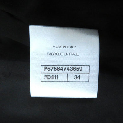 CHANEL P57584 Silk Blend Coco Mark Button All-over Pattern Zip-up Collarless