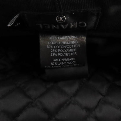 CHANEL 2019 19V 100% Wool With Coco Mark Hardware Knitted Use Hat Casket Navy S