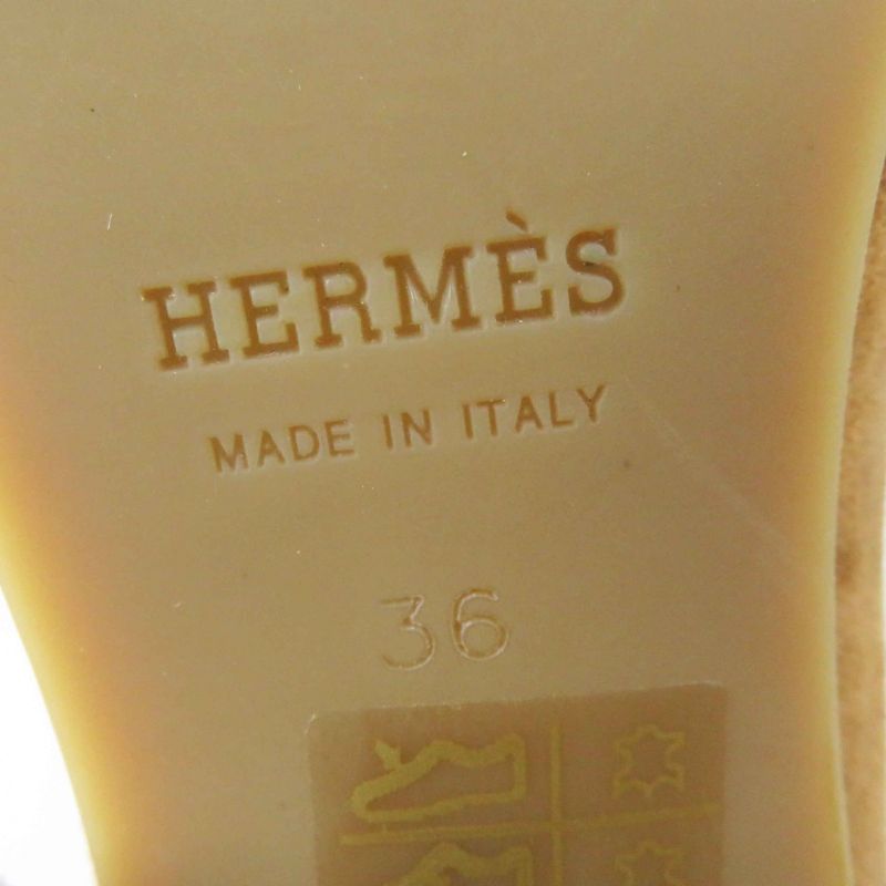 Hermes 2022 222061 Silver Hardware Hhardware Suede Leather Heel Loafer/pumps