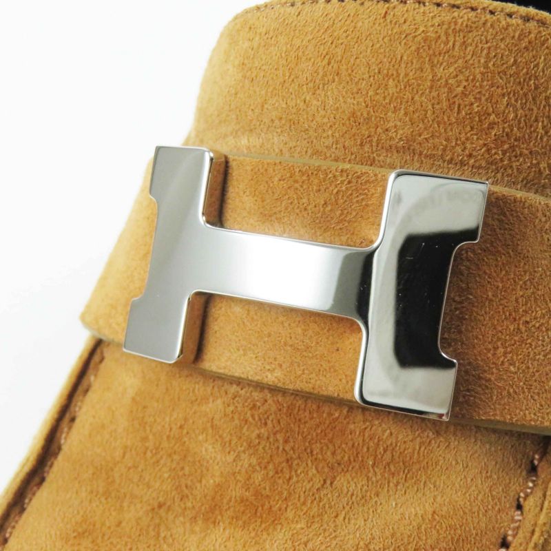 Hermes 2022 222061 Silver Hardware Hhardware Suede Leather Heel Loafer/pumps