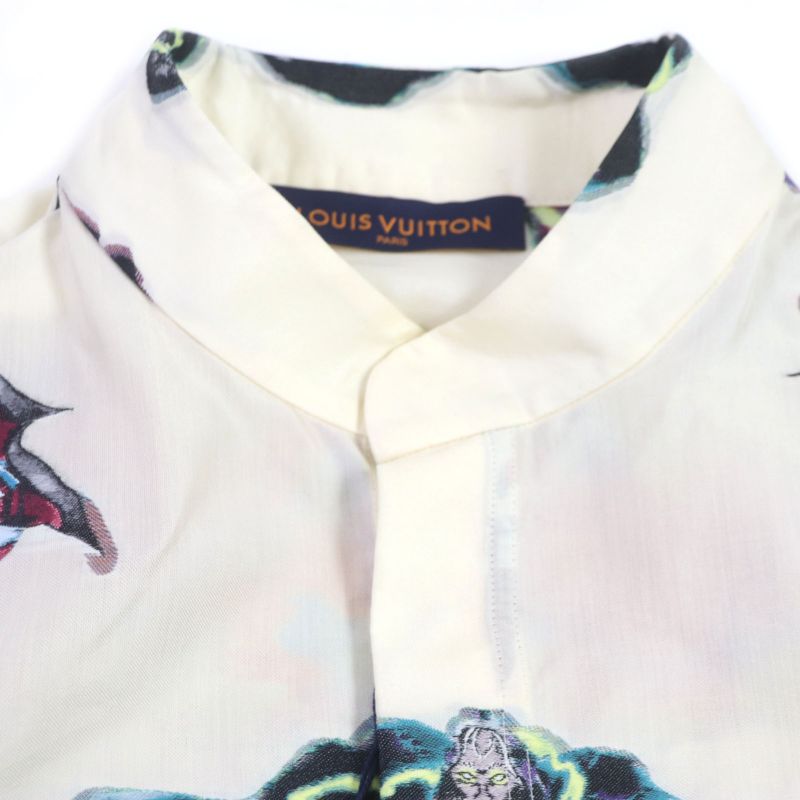  Louis Vuitton 2022 Hns09w LV Graffiti Stand Collar Long Sleeve Shirt Cream