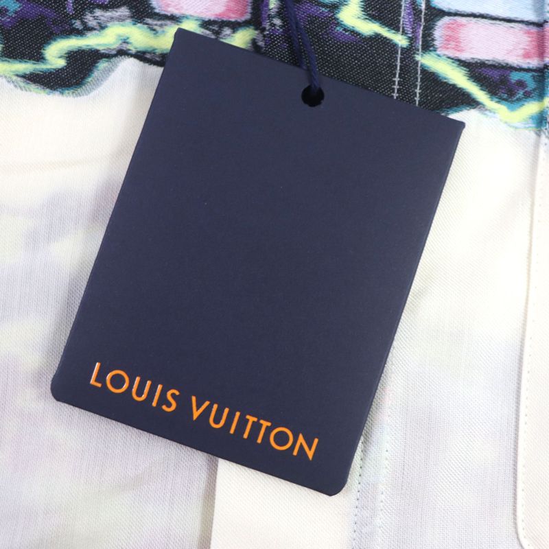  Louis Vuitton 2022 Hns09w LV Graffiti Stand Collar Long Sleeve Shirt Cream