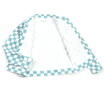 Louis Vuitton 21AW Hla20w Damier Denim Trucker Jacket Cabas-all White Blue 52