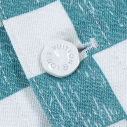 Louis Vuitton 21AW Hla20w Damier Denim Trucker Jacket Cabas-all White Blue 52