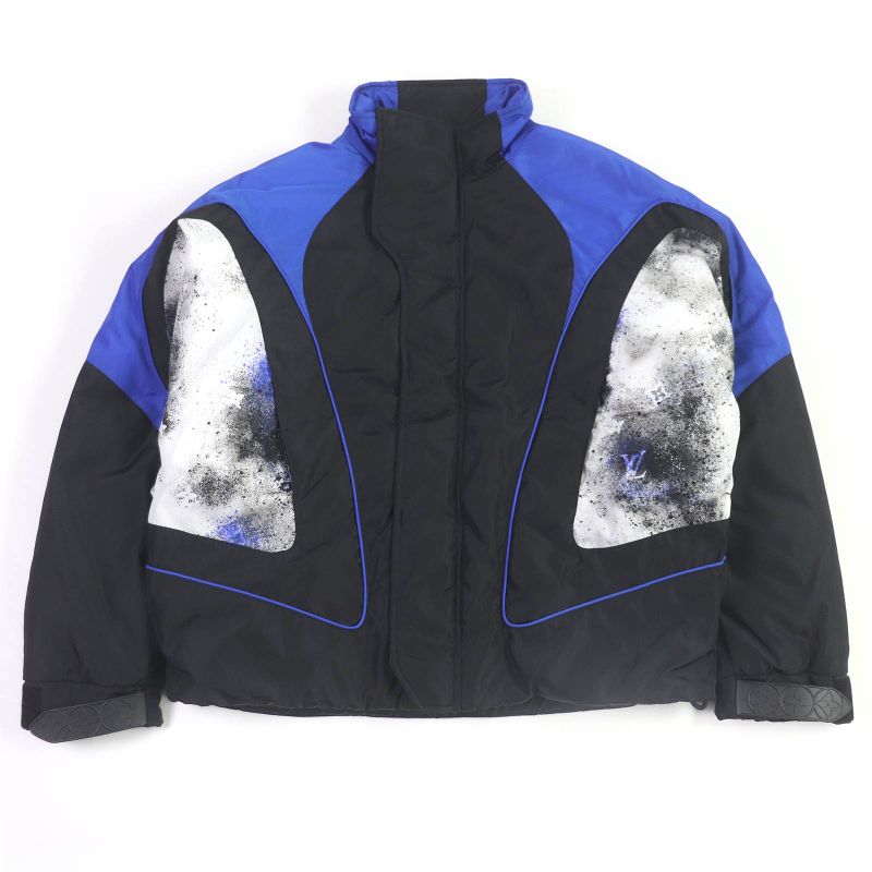 Louis Vuitton Hib30wrwk Splash Monogram Cotton Nylon Puffy Jacket Blouson Black