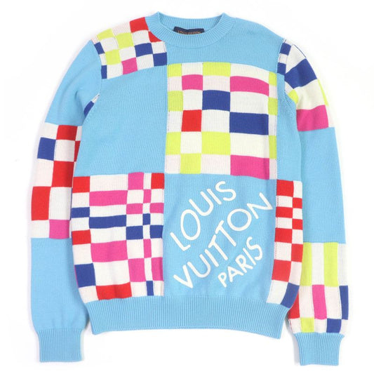 Louis Vuitton 1a8p48 2021 100% Wool Distorted Giant Damier Sweater Knit Light