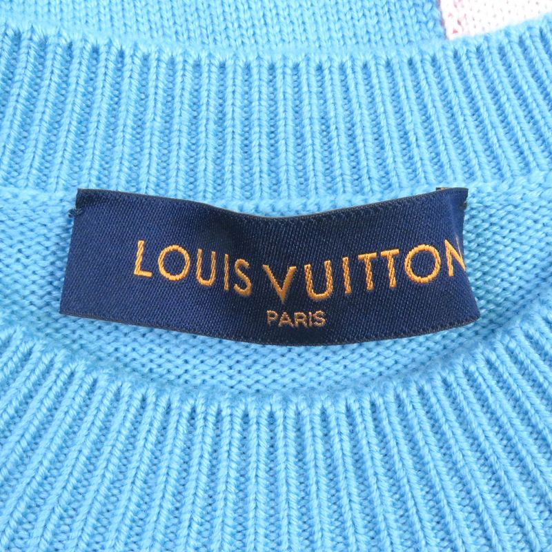 Louis Vuitton 1a8p48 2021 100% Wool Distorted Giant Damier Sweater Knit Light