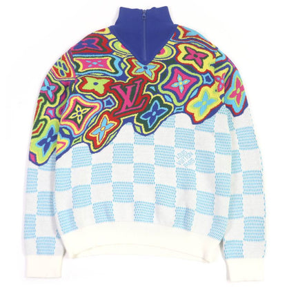 Louis Vuitton 21SS 1a8p4n Distorted Monogram Damier Half-zip Knit Sweater