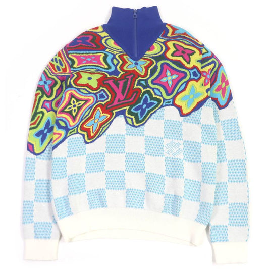 Louis Vuitton 21SS 1a8p4n Distorted Monogram Damier Half-zip Knit Sweater