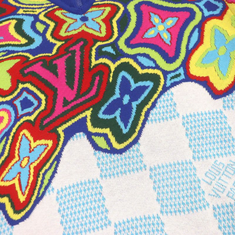 Louis Vuitton 21SS 1a8p4n Distorted Monogram Damier Half-zip Knit Sweater