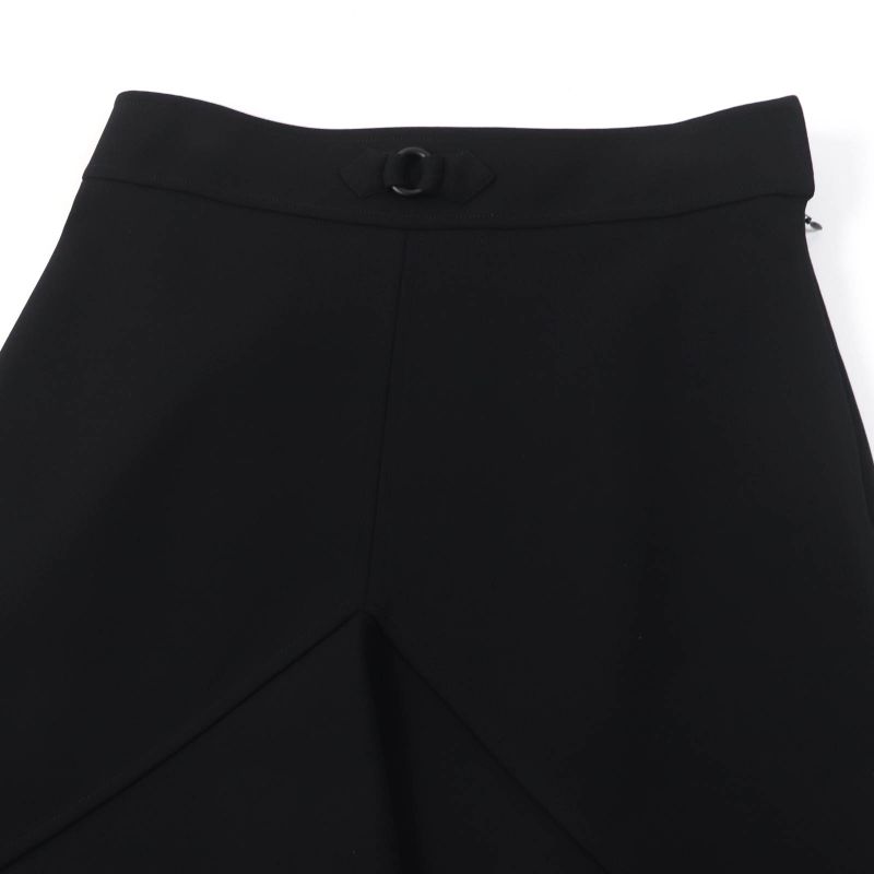 Hermes 2023 3e0315dj Front Design Knee Length Flared Skirt Black 42 Made In