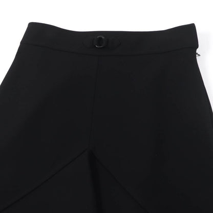 Hermes 2023 3e0315dj Front Design Knee Length Flared Skirt Black 42 Made In