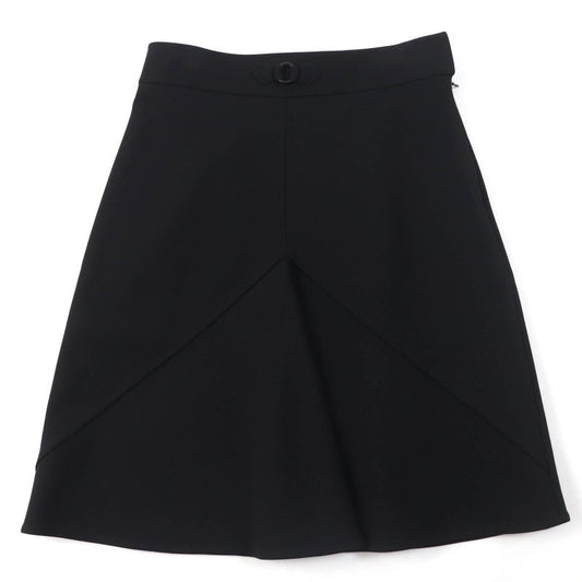 Hermes 2023 3e0315dj Front Design Knee Length Flared Skirt Black 42 Made In