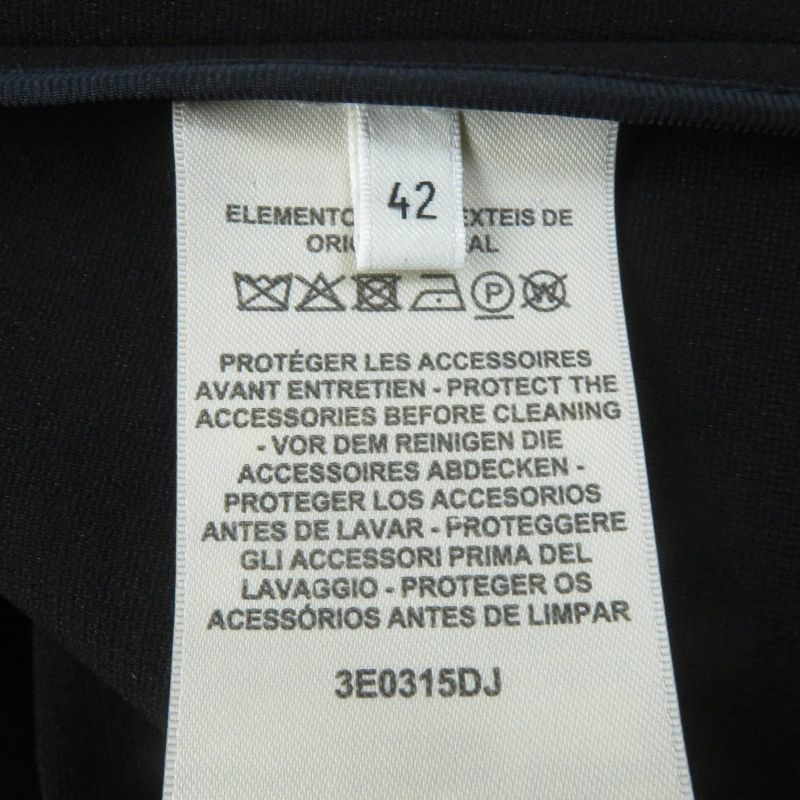 Hermes 2023 3e0315dj Front Design Knee Length Flared Skirt Black 42 Made In