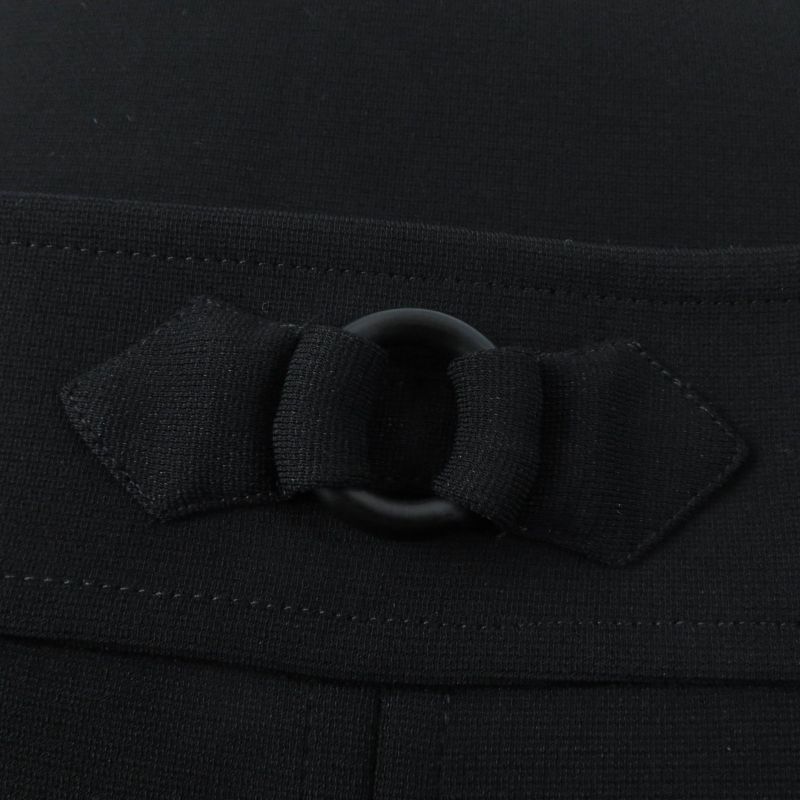 Hermes 2023 3e0315dj Front Design Knee Length Flared Skirt Black 42 Made In