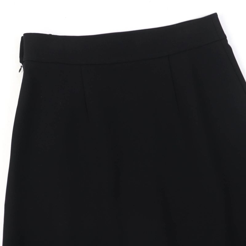 Hermes 2023 3e0315dj Front Design Knee Length Flared Skirt Black 42 Made In