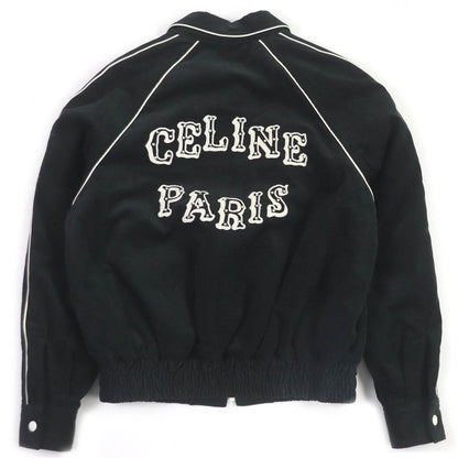 Celine 2q773580w Back Logo Embroidery Corduroy Lamb Leather Use Cotton Western