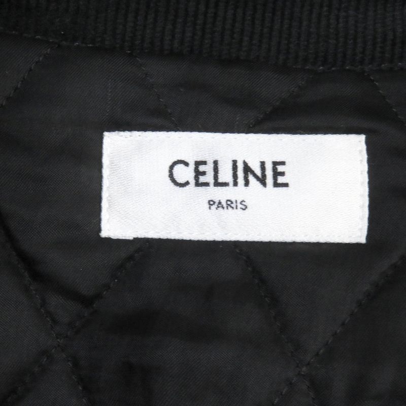 Celine 2q773580w Back Logo Embroidery Corduroy Lamb Leather Use Cotton Western