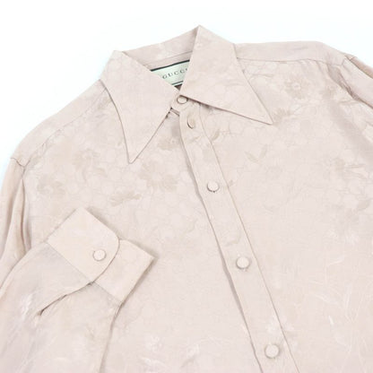 Gucci 596832 Daisies Jacquard Shirt GG Logo Daisy Long Sleeve Long Sleeve Shirt