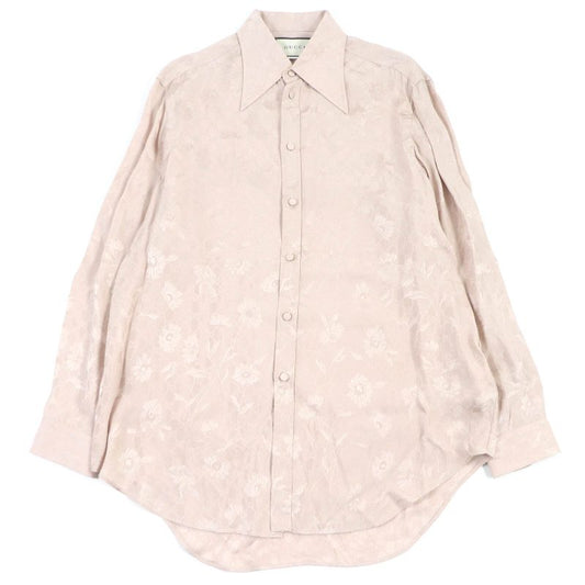 Gucci 596832 Daisies Jacquard Shirt GG Logo Daisy Long Sleeve Long Sleeve Shirt