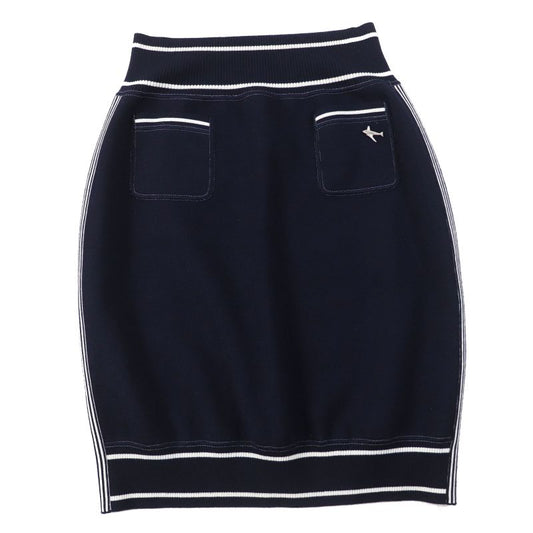 CHANEL 08C P32497 Airline Cotton Cashmere Blend Knit Skirt With Airplane Charm