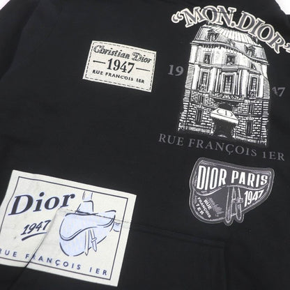 DIOR Homme 20SS 013j605b0531 Cotton Archive Patch Saddle Pullover Hoodie Black