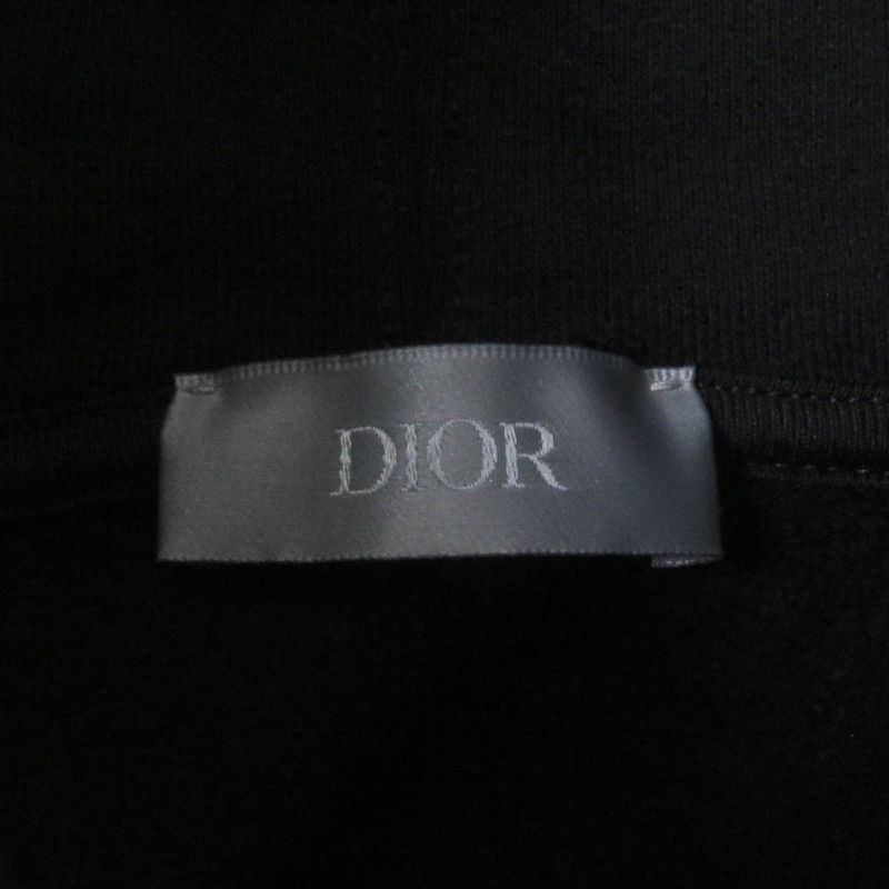 DIOR Homme 20SS 013j605b0531 Cotton Archive Patch Saddle Pullover Hoodie Black