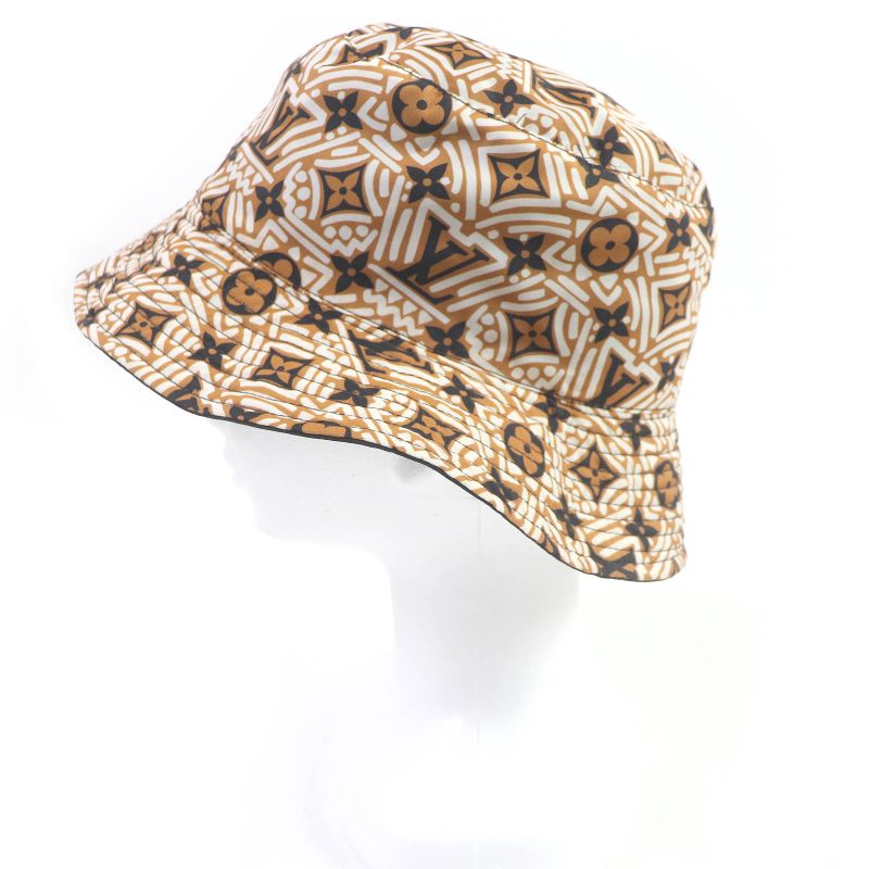 Louis Vuitton 2020 M76534 LV Crafty Monogram Reversible Bucket Hat Brown Black