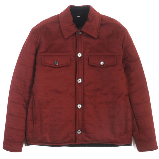 Hermes 100% Cashmere Lining Shared Nutria Leather Use Cotton Quilted Jacket