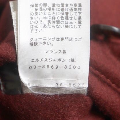 Hermes 100% Cashmere Lining Shared Nutria Leather Use Cotton Quilted Jacket