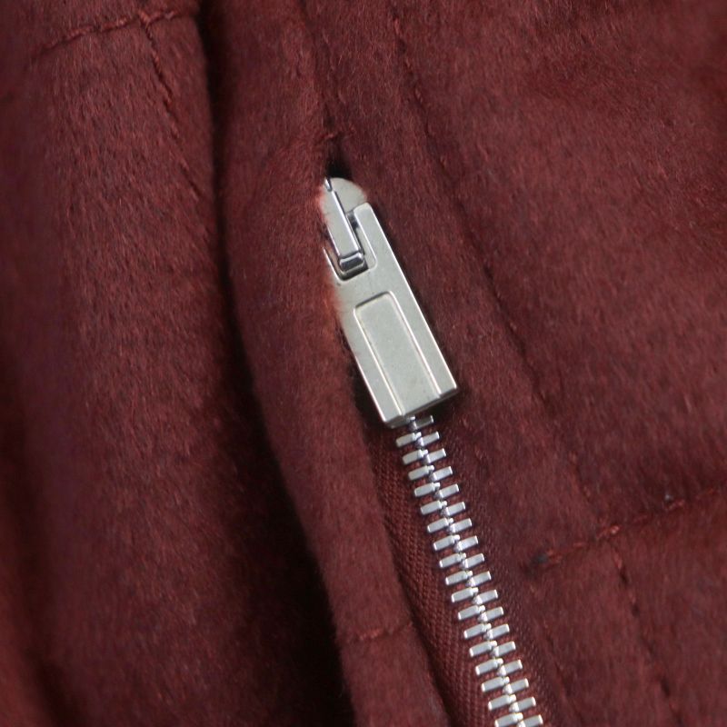 Hermes 100% Cashmere Lining Shared Nutria Leather Use Cotton Quilted Jacket