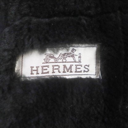 Hermes 100% Cashmere Lining Shared Nutria Leather Use Cotton Quilted Jacket