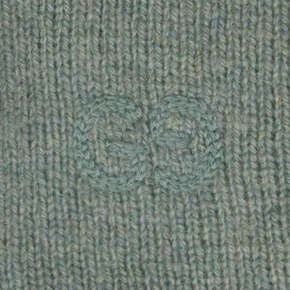 Gucci 22AW 715275 Sweater 100% Wool GG Embroidery V-neck Mixed Knit Low Gauge