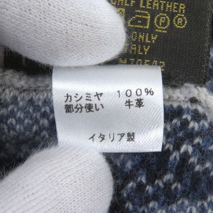 Louis Vuitton M70542 100% Cashmere Leather Logo Patch Chevron Stripe Knit Cap