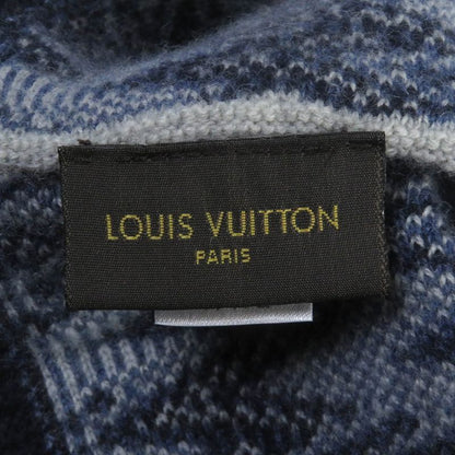Louis Vuitton M70542 100% Cashmere Leather Logo Patch Chevron Stripe Knit Cap