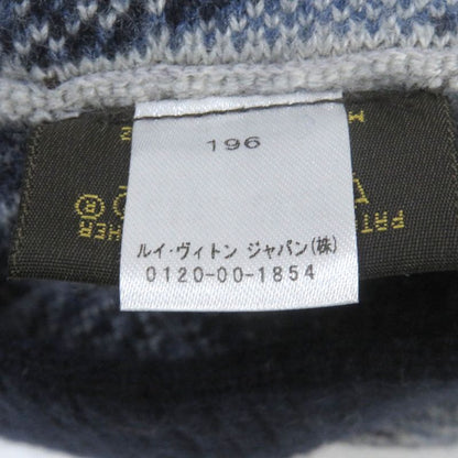 Louis Vuitton M70542 100% Cashmere Leather Logo Patch Chevron Stripe Knit Cap