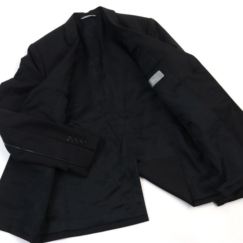 DIOR Homme DIOR Homme 533c289c3226 Leather Used Piping Single Smoking Jacket/tai