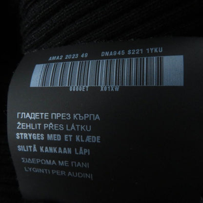 Prada 2023 Dna945 100% Cotton Ribbed Long Sleeve High Neck Knit Top Black 36