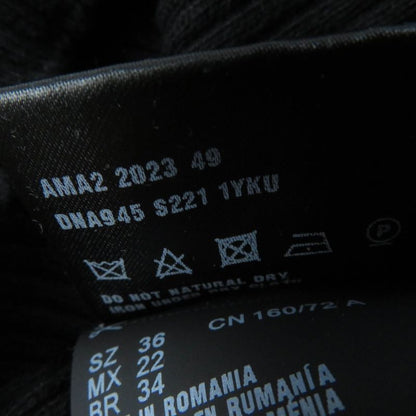 Prada 2023 Dna945 100% Cotton Ribbed Long Sleeve High Neck Knit Top Black 36