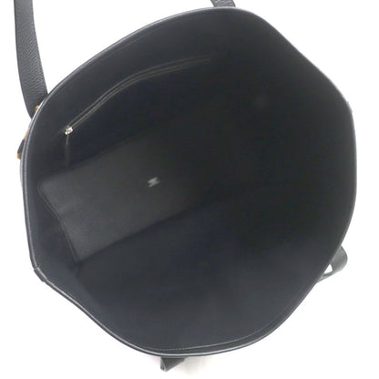 Hermes Pur Sangre Toile Militaire Taurillon Clemence Tote Bag Black Camel