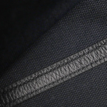 Hermes Pur Sangre Toile Militaire Taurillon Clemence Tote Bag Black Camel