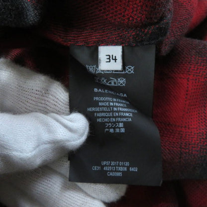 Balenciaga 492513 New Swing 100% Cotton Checked With Bar Ties Back Logo Print