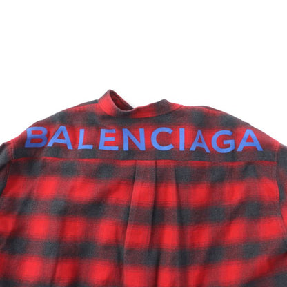 Balenciaga 492513 New Swing 100% Cotton Checked With Bar Ties Back Logo Print