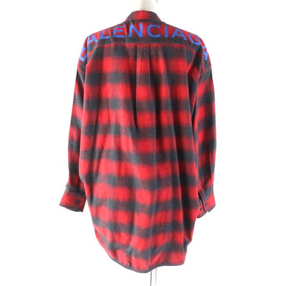 Balenciaga 492513 New Swing 100% Cotton Checked With Bar Ties Back Logo Print
